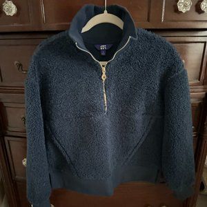 Blue Woolly Fleece With Gold Zip - Size S